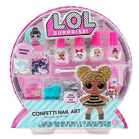L.O.L. Surprise Confetti Nail Art by Horizon Group USA,Make Custom DIY Nail Polishe.Add tattoos, Glitter, Gemstones & More.Secret Reveal Surprise L.O.L. Surprise!