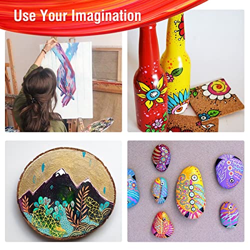 Falling in Art 34 Pieces Acrylic Paint Set - Canvas Painting Kit with 26 Acrylic Paints, Nylon Brushes, Plastic Palette, Mixing Knife for Kids, Falling in Art