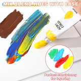 2 Pack Acrylic Paint Set 12 Colors,20 Paint Brushes,24 Paints for Adults,Kids,Beginner,Professional Artists,Non-Toxic Craft Paint kit for ESRICH