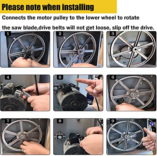 119214000 BandSaw Drive Belt for Craftsman 10 Inch Band Saw 1/3 HP Motor 1-JL22020003 119.214000 124.214000 351.214000 (Ribbed Belt) - 2 Pack RO6G