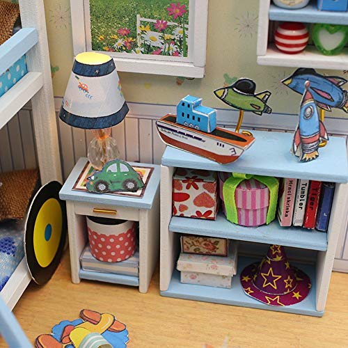 Flever Dollhouse Miniature DIY House Kit Creative Room with Furniture and Glass Cover for Romantic Artwork Gift( Sound of Stars ) - WoodArtSupply