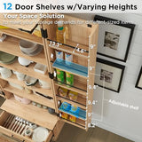 ACCOHOHO 72" Tall Rattan Kitchen Pantry Cabinet with Drawer, Boho Storage Cabinet with 2 Rattan Doors and Shelves, Versatile Large Cabinet for Dining ACCOHOHO