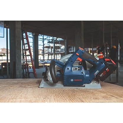 BOSCH GKS18V-25GCB14 PROFACTOR™ 18V Connected-Ready 7-1/4 In. Circular Saw Kit with Track Compatibility and (1) CORE18V® 8 Ah High Power Battery - WoodArtSupply