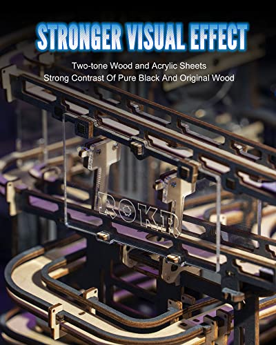 ROKR LGA01 Marble Night City 3D Wooden Marble Run Puzzle Building Kit for Adults ROKR