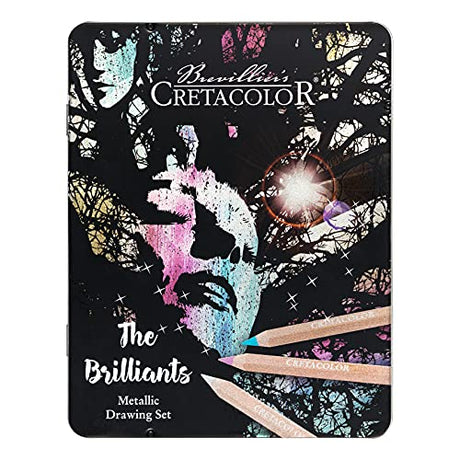 CRETACOLOR MegaColor Colored Pencil Set, 12 Count (Pack of 1), Metallic Cretacolor
