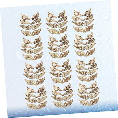 Christmas Wood Angel Wings 80pcs Mini Chips Gift Stuff Wooden Angel Wings Cutouts Angel Crafts Unfinished Round Blank Wood Bamboo CD Paper Cut - WoodArtSupply