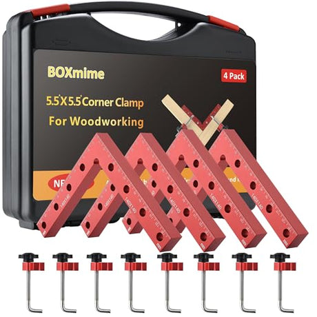 BOXmime 90 Degree Clamp Aluminum Alloy Corner Clamps for Woodworking,5.5" x 5.5"Carpenter Right Angle Clamping Square Tools for Box,Shelves,Picture BOXmime