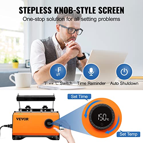 VEVOR Tumbler Heat Press Machine, Tumbler Press for 30OZ 20OZ Sublimation Straight Skinny Tumblers, with Knob Control Temp&Timer Setting for 11-16oz VEVOR