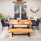 Sophia & William Outdoor Bench Patio Benches Acacia Wood Weatherproof, 63" Wooden Garden Bench Backless Narrow Long Clearance for Front Porch Locker Sophia & William