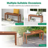 Tangkula Solid Wood Loveseat Bench for Indoor and Outdoor Relaxation, 39.5" Slatted Seat for Two Tangkula
