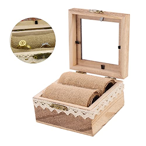 Holibanna Box engagement ring box travel container watch storage case Ring Bearer Cushion Wedding Ring Case unfinished wood necklace ring holder Ring Holibanna