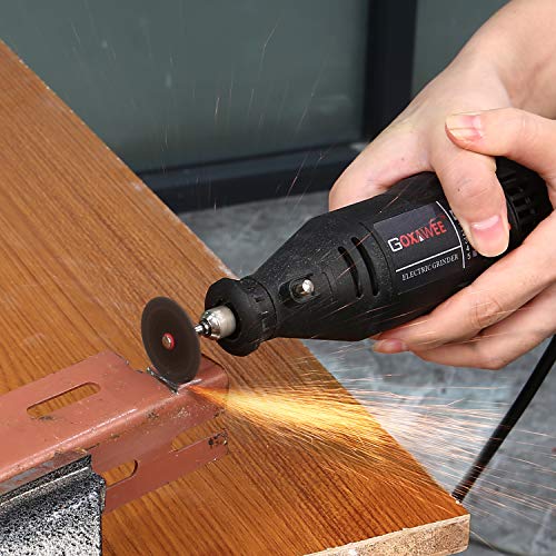 GOXAWEE Rotary Tool Kit with MultiPro Keyless Chuck and Flex Shaft -140pcs Accessories Variable Speed Electric Drill Set for Handmade Crafting GOXAWEE