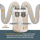 POWERTEC 70292 4-Inch Cyclone Dust Collection Elbows and Couplers Separator Kit for Woodworking Debris Containers, Buckets and Barrels POWERTEC