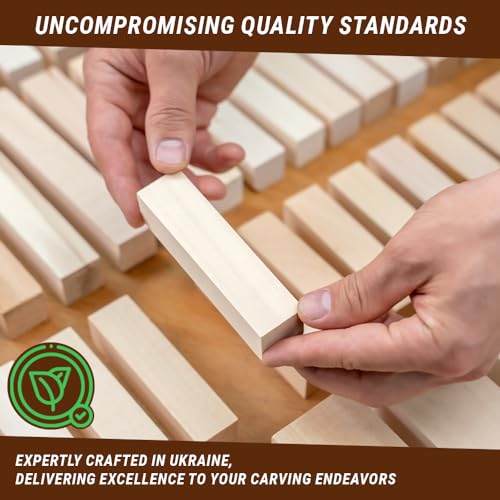 BeaverCraft Basswood Carving Blocks Whittling Wood for Carving Wood Carving Blocks 5PCS - Wooden Blocks for Crafts Basswood for Carving - Unfinished