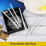Dyvicl White Gel Pens, 0.8 mm Fine Pens Gel Ink Pens for Black Paper Drawing, Sketching, Illustration, Adult Coloring, Journaling, Set of 12 Dyvicl