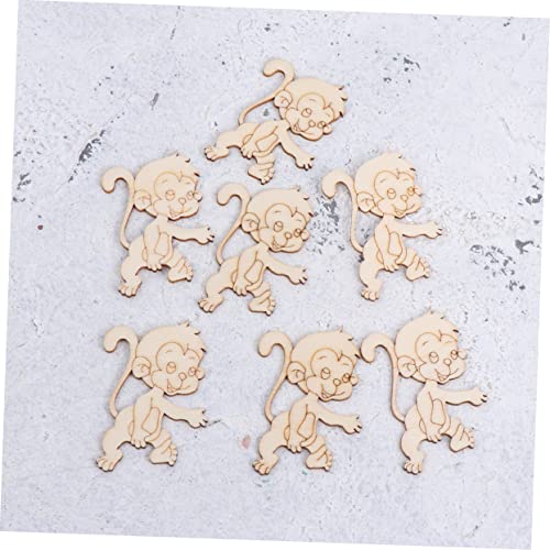 TEHAUX 40 pcs Wood Cutouts for Crafts Christmas Desktop Decor Unfinished Wood Monkey Cutout Shapes Xmas Table centerpieces Christmas Figurine TEHAUX