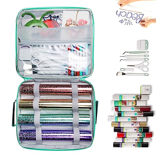 Double-Layer Carrying Case for Cricut EasyPress 2(12x10), HTVRONT Heat Press Machine, Sturdy Heat Press Bag, Cricut Storage Case with Pockets for - WoodArtSupply