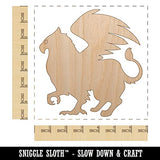 Regal Griffin Fantasy Silhouette Unfinished Wood Shape Piece Cutout for DIY Craft Projects - 1/8 Inch Thick - 6.25 Inch Size Sniggle Sloth