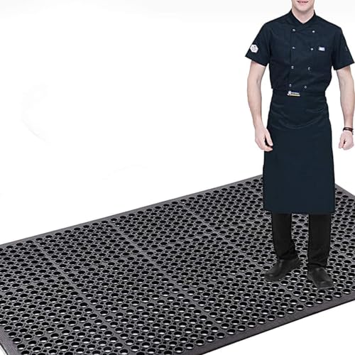 jxgzyy 83x35 Commercial Anti-Fatigue Drainage Rubber Matting Non-Slip Rubber Drainage Mat Commercial Kitchen Floor Mat Rubber Mat with Holes for Wet