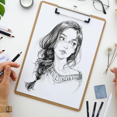 MARTCOLOR Charcoal Drawing Set, 19 Pieces, Black & White Charcoal Pencils for Drawing, Sketching, Shading, Blending, Artist Pencils for Beginners & MARTCOLOR