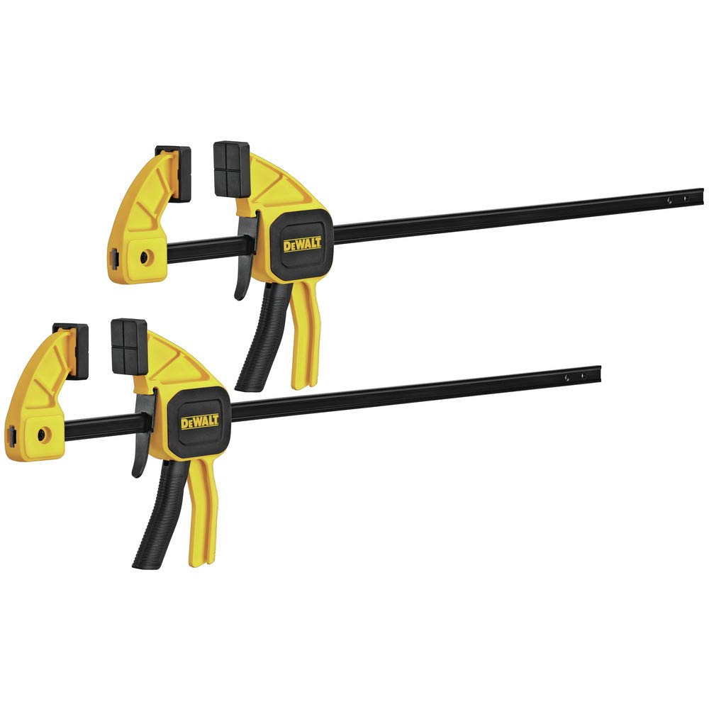 DEWALT Bar Clamp with Trigger, Medium, 12-Inch, 2-Pack (DWHT83158) , Yellow DEWALT