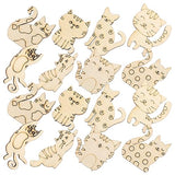 ibasenice 50pcs Unfinished Wooden Cat Cutouts Wood Discs Slices Blank Cat Animal Shaped Disc for Home DIY Handicraft Birthday Party Small Cat Party ibasenice