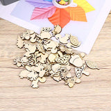 Healifty 50pcs Unfinished Wooden Cutouts Natural Wooden Slices Wooden Embellishments Crafts for DIY Craft Embellishments Wood Slices DIY Wooden Healifty