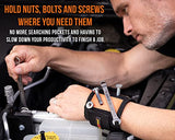 MagBand Magnetic Wristband for Holding Screws, Nails and Drilling Bits - 10 Strong Magnets - Men & Women's Tool Bracelet - Gift Ideas for Dad Husband Magband