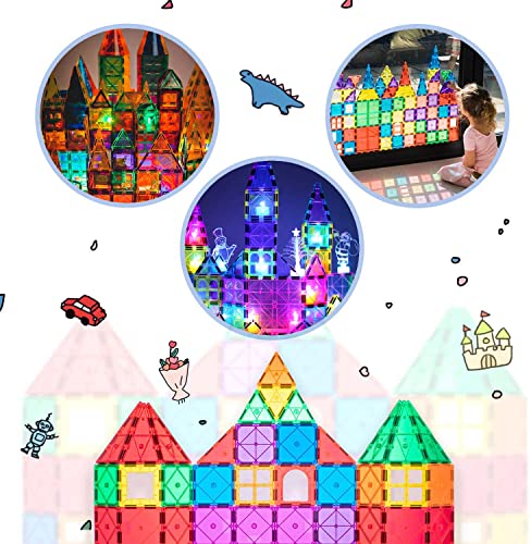 Compatible Magnetic Tiles Building Blocks STEM Toys for 3+ Year Old Boys and Girls Montessori Toys Toddler Kids Gifts Parent Approved Sensory Toys Soyee