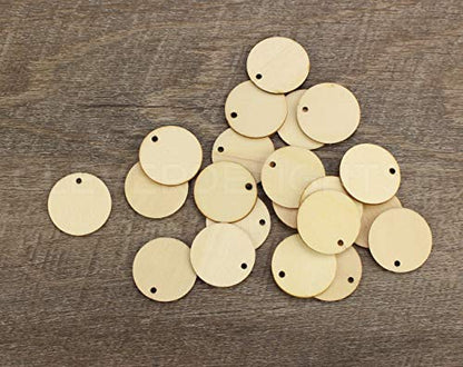 CleverDelights 1 Inch Wood Circles - 50 Pack - 1/16" Thick - 1" Round Unfinished Craft Pieces - WoodArtSupply