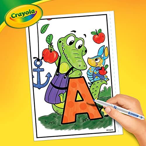 Crayola Alpha Pets Coloring Pages and Stickers, Number & Alphabet Coloring Book, Gift for Kids, 96 Pages - WoodArtSupply