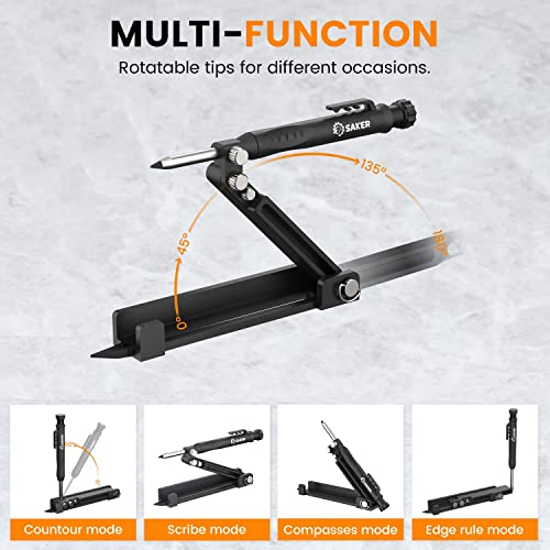 Expandable Multi Point Scribe Saker Multi-function Scribing Tool- Construction Pencil- Aluminum Allo ...