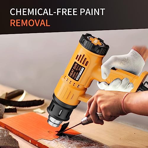 Heat Gun, TGK® HG5100 Dual Temperature Hot air Gun, High And Low Temperature Settings 1112℉/662℉ with Overload Protection, 4 Nozzle Attachments for TGK