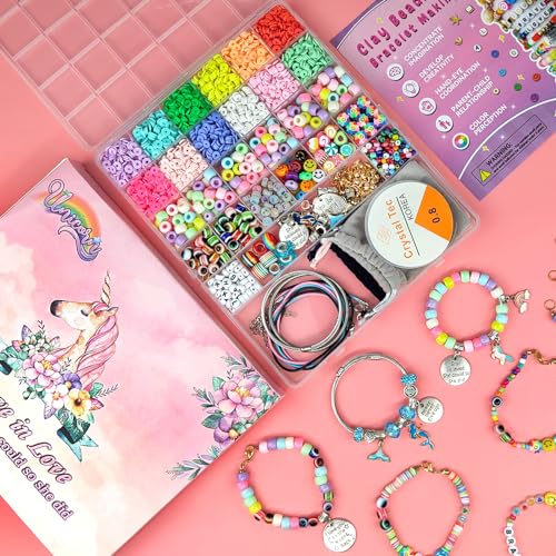 leitait Toys Bracelet Making Kit -3100pcs Beads for Charm Jewelry Making Kit Supplies DIY Arts Halloween and Christmas Party Favors Crafts for Kids leitait