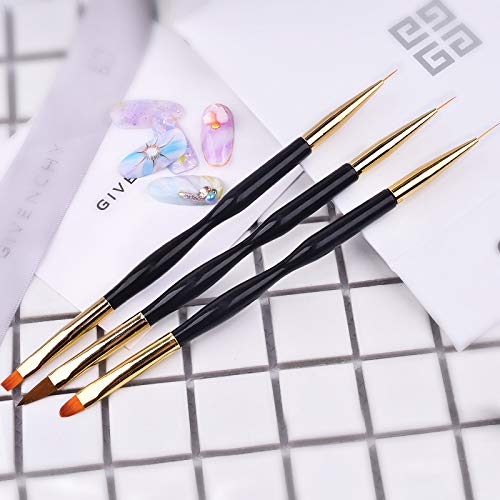 FULINJOY 5PCS Dotting Pens with 3 PCS Nail Painting Brushes, Double Ended Brush and Dotting Tool Kit, Nail Art Design Tools FULINJOY