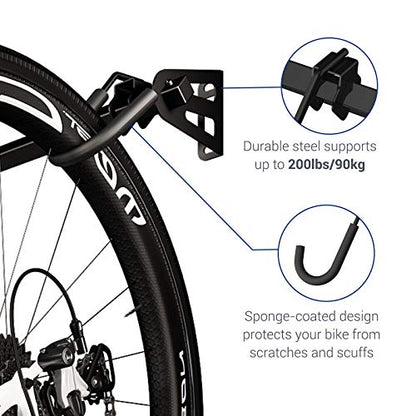 FLEXIMOUNTS 6-Bike Storage Rack for Garage, Heavy-Duty Wall Mount Hanger for Home & Garage, Holds Up to 300lbs - WoodArtSupply