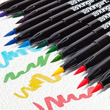 KINGART Pro, Water-Based Ink, Set of 24 Unique & Vivid Colors Brush Pens, Assorted 24 Piece KINGART