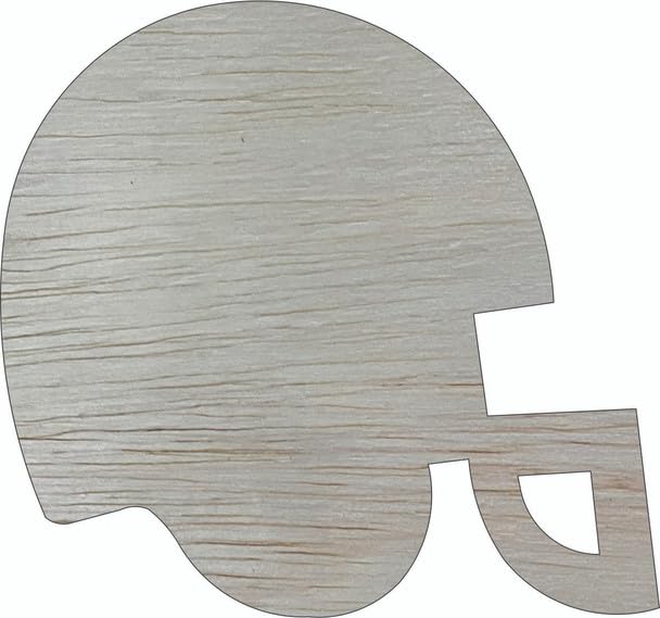 Wooden Football Helmet 14" Cutout, Unfinished Wood Blank