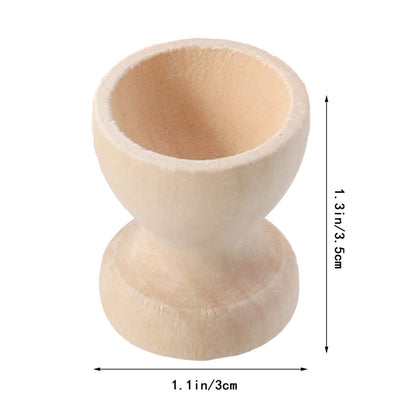 MAGICLULU 10 PCS Wooden Egg Cup Holders Unfinished Wood Egg Stands for Crafts Easter Decor - WoodArtSupply