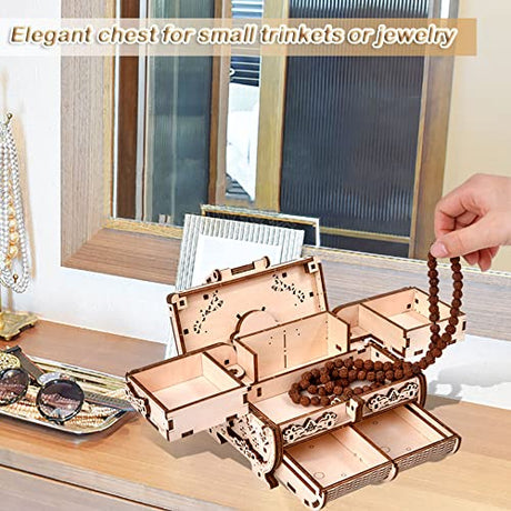 Varbertos Antique 3D Wooden Mechanical Treasure Box Puzzle for Adults and Teens varbertos
