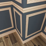 425-4WHW Unfinished White Hardwood Ivy Embossed Chair Rail Moulding ORNAMENTAL