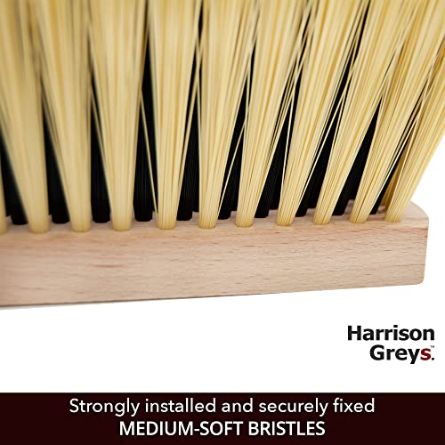 14.2" Hand Broom Medium-Soft Bristles Cleaning Brush, Bench Brush with Wooden Handle, Hand Brush for Professional and Domestic Use, Shop Brush, - WoodArtSupply