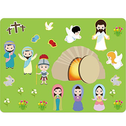 Make an Easter He Lives Sticker Scenes Resurrection Stickers 11 Sets for Kids Indoor Bible Games Activities