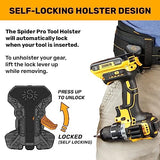 Spider Tool Holster - Pro Tool Holster + Two Driver Pins - Upgraded, Self Locking Multi Tool Holder with Ambidextrous Thumb Lock - Compatible with Spider