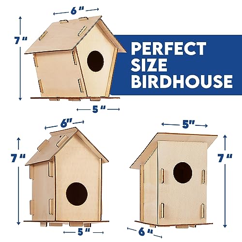 9 DIY Bird House Kits For Children to Build - Wood Birdhouse Kits For Kids to Paint - Unfinished Wood Bird Houses to Paint for Kids - Wood Craft - WoodArtSupply