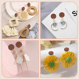 50pcs Wooden Stud Earrings Post for Jewelry Making,Wood Earring Posts with Loop Walnut Wood Stud Earring Blanks with 100pcs Plastic Ear Nuts for DIY Oubaka