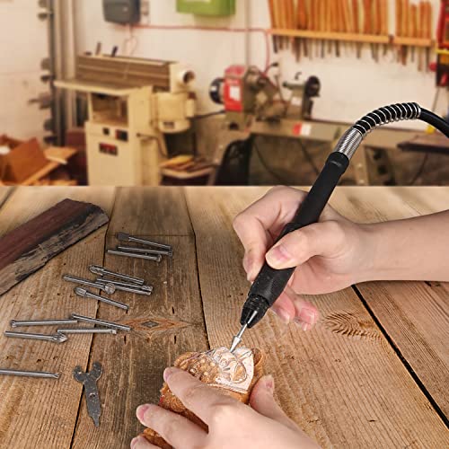 GOXAWEE Rotary Tool Kit with MultiPro Keyless Chuck and Flex Shaft - 140pcs Accessories Variable Speed Electric Drill Set for Handmade Crafting GOXAWEE
