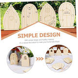 Yardwe 240 Pcs Mini Door Blank Fairy Door Garden Ornaments DIY Kits Unfinished Fairy Door House Windows Fairy Tale Door Mini Chips Unpainted Fairy Yardwe
