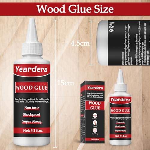Yeardera Wood Glue, Professional Furniture Repair Glue, Clear Carpenter Glue, Strong Wood Glue for Crafts, Furniture, Wood Floor and Wood Products Yeardera