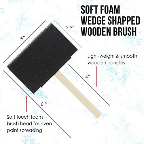 1 inch Foam Brushes for Painting, Crafts, Mod Podge, Wood Stain (120 Pack)